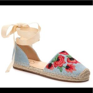 Flower Embroidered Sandals